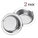 do4u 2pcs Hand HeldステンレススチールSink Strainer with Largeサイズワイドリム4.3 "直径 – Perfect forキッチン洗面台 シルバー