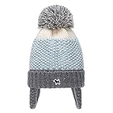 Three sheep ニット帽 毛糸 かわいい 耳あて帽子 赤ちゃん キッズ ガールズ 秋冬 防寒 ポンポン 暖かい 防風