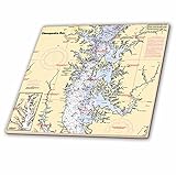 フローレン – 航海マップ飾り – 印刷のNautical Chart Chesapeake Bay – タイル 6-Inch-Glass ct_204865_6