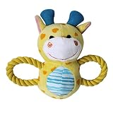 YIJIAぬいぐるみサウンドスクイカー犬のおもちゃペットおもちゃの動物の形のおもちゃ(黄色)パック2