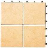 LIXIL(リクシル) INAX バルコニー用ユニットタイル セライージー 150角樹脂マット張り 10枚セット コットベージュ TFU-150M/NT-3