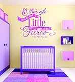 デザインwith Vinyl Rad 713 1 & Though彼女は彼女がBe Little was fierce Shakespeare Quoteベビーガール寝室壁デカール 16 x 24" 