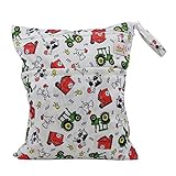 OHBABYKA Baby Wet and Dry Cloth Diaper Organizer Bag,Waterproof Double Zipper - Farm by OHBABYKA