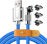 USB-A TO Type-C 【PD対応 120W急速充電 480Mbps 】マグネット 充電ケーブル 磁石式 シリカゲル充電ケーブル iPad/phone/android/Google/Galaxy/Matebook/NexusなどType-C機器に対応 (ブルー 1.2M)