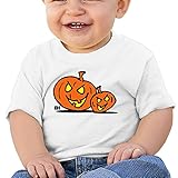 かわいい ボーイとガール ハロウィーンのカボチャ U首シャツ 体に合う White Size 24 Months