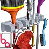 Berry　Ave　ほうきホルダー 庭道具オーガナイザー　熊手またはモップハンドル用　最大1.25インチ(グレー)