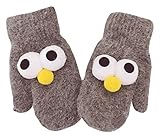 (コ-ランド) Co-land 子供用 手袋 キッズ ミトン ニットグローブ ベビー 暖かい てぶくろ 女の子 男の子 鳥造型 秋冬 防寒 通学通園 アウトドア グレー