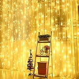 Ameelie LED イルミネーションライト 300球 led カーテンライト 正月 バレンタインデー クリスマス 結婚式 パーティー 飾りライト 防雨仕様 8パターン点灯 屋外屋内兼用 ロマンチッ