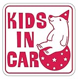 Sticker Shop Haru KIDS ＩＮ CAR マグネット くま 角型 レッド