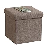 不二貿易(Fujiboeki) 収納スツール 収納ボックス 幅31×奥行31×高さ30.5cm チャコール オットマン 耐荷重80kg 折り