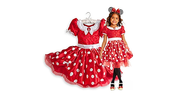 Amazon 正規品 ディズニー ミニーマウス ミニー レッド 100cm コスチューム 赤 水玉 子供用 女の子 キッズ 衣装 ドレス Minnie 3歳 キッズコスチューム おもちゃ