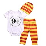 ベビー　子供服　綿　ロンパース　ストライプ　ロングパンツ　帽子付き　3点セット　超柔らかい　可愛い　赤ちゃん服　ルームウェア　お出かけ　出産祝い (100)