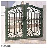 三協アルミ　門扉　エルジェント1型　　両開きセット　門柱タイプ 0814 いぶし青銅（GI） いぶし青銅（GI）