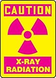 Accuform Signs MRAD703VP Plastic Safety Sign, Legend "CAUTION X-RAY RADIATION" with Graphic, 10" Len