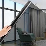 【3つの実験検証】窓用フィルム 目隠しシート 断熱 遮光 UVカット 海 バルコニー 浴室窓用フィルム 外から見えない グラデーション ブラインド おしゃれ マジックミラー サンフィルム 建築用膜 ガラス飛散防止シート ガラス防爆フィルム 日よけ 防犯フィルム (ブラック 50*200cm)
