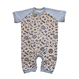 MONICA BABY BLUE ベビー ロンパース スカル レトロラクガキサマー ロンパース 80cm サイズ ライトブルー コットン 2111517009