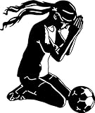 Soccer Girl Picture Art - Girls BedRoom - Peel & Stick Sticker - Vinyl Wall Decal - Size : 16 Inches