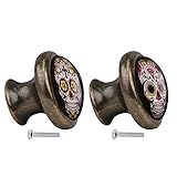 monkeyjack 2pcsスカルパターンヴィンテージメタルドアノブキャビネット引き出しビンドレッサー食器棚プルハンドルノブ家具ハードウェア# 8