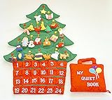 布絵本 布のアドベント カレンダー/ 壁掛け　クリスマスツリー ボタンかけオーナメント24個付き/ MY QUIET BOOK マイクワイエットブック バルーン メリークリスマス　ギフトセット 2点組