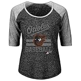 レディースプラスマジェスティックMLB All in for the WinラグランTシャツ(プラス2 x、Baltimore Orioles )
