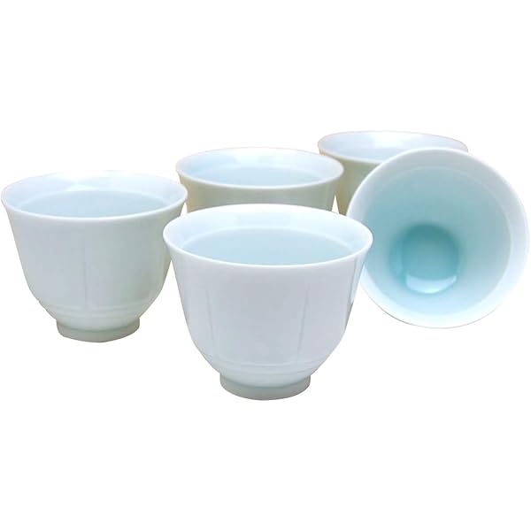 Amazon.co.jp: 煎茶揃い 白磁玉露 奥川忠右衛門 共箱 宝瓶 湯冷 茶碗×5 