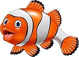Wallmonkeys Cute Clown Fish Cartoon Peel and Stick Wall Decals WM359202 (18 in W x 13 in H) [並行輸入品]