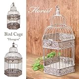 フローリストバードケージ【ヘキサゴンSET２】White Brush Gold　お得なＬ・Ｍサイズセット♪ (Antique Grey)