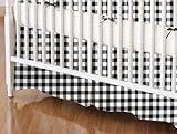 SheetWorld - Crib Skirt (28 x 52) - Black Gingham Check - Made In USA by sheetworld