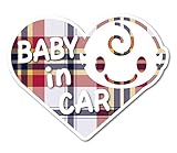 Sticker Shop Haru BABY IN CAR マグネット ステッカー ピンクチェック