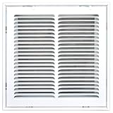Speedi-Grille SG-1212 FG 12-Inch by 12-Inch White Return Air Vent Filter Grille with Fixed Blades by