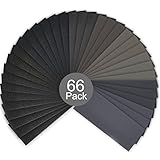 紙やすり セット 66枚入り GUNA サンドペーパー 耐水ペーパー(120 240 400 600 800 1000 1200 1500 2000 2500 3000×各6枚）木工 紙ヤスリ研磨用