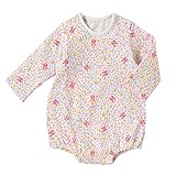 MIKIHOUSE HOTBISCUITS（ミキハウスホットビスケッツ）天竺素材 小花＆リボン キャビットちゃん長袖ボディシャツ 80cm,ピンク