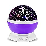 投影ランタン 美しいスポット星空ライト　プロジェクターランプ　インテリアライト　ロマンチックな雰囲気作り　360度回転　夜間ライト　誕生日プレゼント、パーテイー、フェスティバルなど対応　 (パープル)