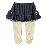 ミキハウス ホットビスケッツ(MIKIHOUSE HOT BISCUITS) フリルスカート付きパンツ (80cm・90cm・100cm・110cm・120cm) 120cm インディゴブルー