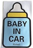 赤ちゃん車に乗ってます Baby in Car ベビーインカー 安全ステッカー シール (ほ乳びん)