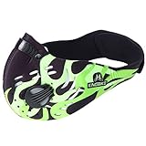 Umora PM2.5対策マスクN95型マスク 排気弁 花粉対応 戸外運動 アウトドア バイク フィルター 防塵 排気ガス防止 通気 繰り返し使用 （火炎 グリーン）