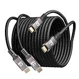 KMMXXCPM ロングUSB C - USB C 10フィート 2パック Thunderbolt 3、USB 3.1ケーブル10Gbpsデータ転送、4K@60Hz/2K@120Hzビデオ出力モニターコード、Type-Cナイロン編組100W 5A PD3.0高速充電。