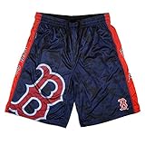 KLEW MLBボストンレッドソックスBigロゴポリエステルショーツ L レッド