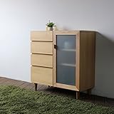 QD 電話台 リビングボード ナチュラル メープル 幅 80 奥行34 高さ80cm 国産 日本製 木製 fax台 モデム ルーター 収納 カウンター下収納 北欧 薄型 スリム 寝室 完成品