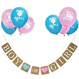 eBoot Boy or GirlバナーとGender Reveal balloonsセットforベビーシャワーGender Revealパーティー妊娠発表