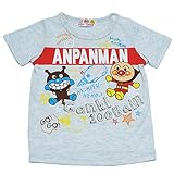 2017年 夏物 アンパンマン 天竺 ブロックロゴ 半袖Ｔシャツ Anpanman ライトグレー◇80cm