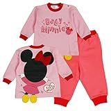 ▲▽ディズニー【Disney】国内正規品△▼女の子ミニーマウスちょっと厚地のはみ出しキャラクターパジャマ80cm：90cm：95cm (90cm, ミニー)