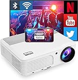 HD プロジェクター 1080P家庭用 WiFi Android TV 搭載 7500ルーメンBluetooth プロジェクターLed 天井