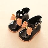 Kishiya子供　短靴　女の子　ちょう结び　カワイイ　雨靴　通気　 (14.8ｃｍ, ブラック)