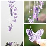 Kicode （紫の） インテリアハンギングガーデンオーナメントガーデンリビング 蝶の風チャイム