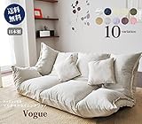 【日本製】リクライニングマルチソファ【Vogue　ヴォーグ】（2人～3人掛け用） (ネップ生地）ベージュ)