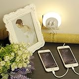 Accmart LED Night Light with Dusk to DawnセンサーとデュアルUSB壁充電器for iPhone 6 Plus 5s 5 C 5 4s , iPad Air Mi