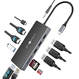 SETMSPACEドッキングステーション type c 12-in-1 ハブ4K対応HDMI出力ポートどっきんぐ PD 100w ドッキングステーション アルミ合金+ABS材質 どっきんぐ （ USB-A USB-C TF SD HDMI DP RJ45 Audio PD）Windows8/10、Mac OS 、Androidに対応 133.5*51.5*15mm 12-IN-1