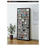 924枚収納 CD屋さんのCD/DVDラック 幅80cm インデックスプレート10枚付き (ダークブラウン)