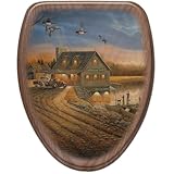 快適シートc1b2e1 – 775 – 17 Ch Angler 's Inn細長いToilet Seat withクロム合金ヒンジ、オーク